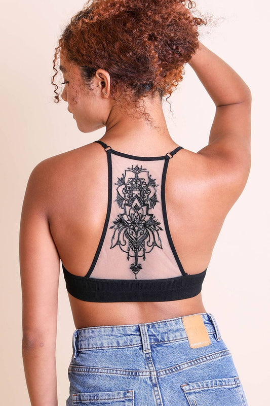 Leto Original - Tattoo Mesh Racerback Bralette