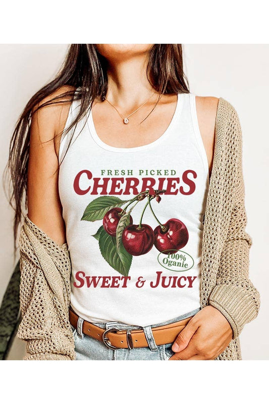 Fresh Picked Cherries Racerback Tank Top
