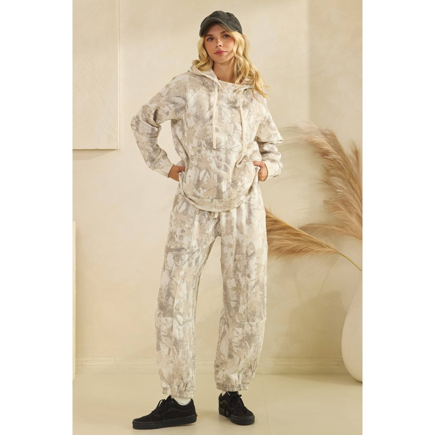 Printed French Terry Pants: Camo B / S