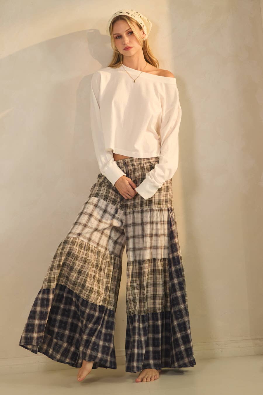 Plus Relaxed Patchwork Pants