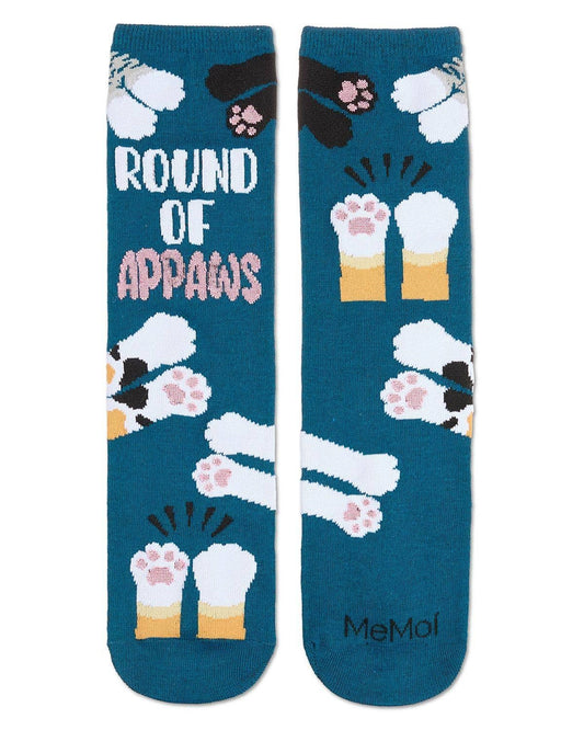 Round Of Appaws Greeting Card Socks: Blue Sapphire / One Size