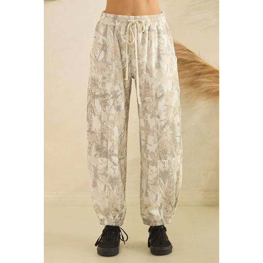Printed French Terry Pants: Camo B / S
