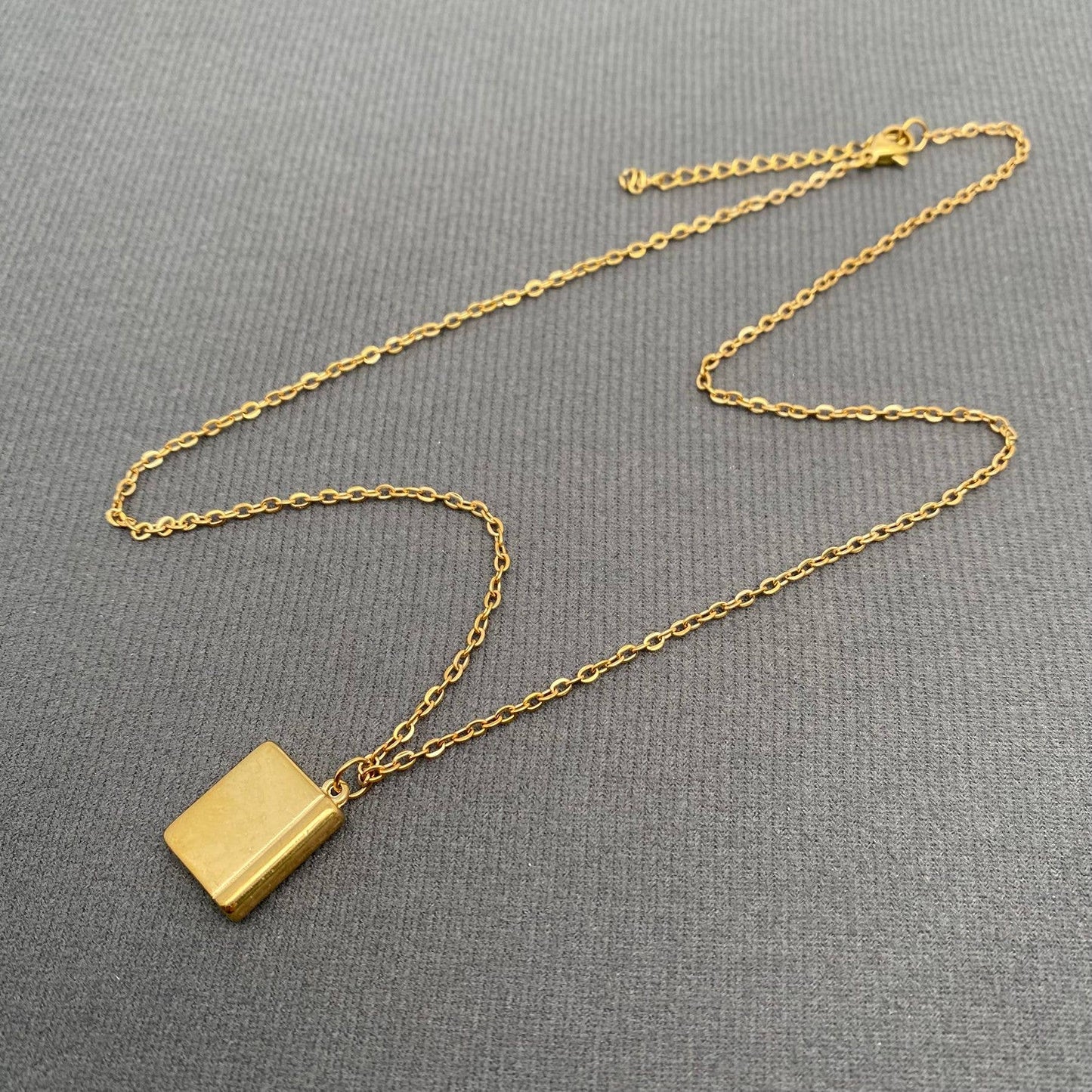 M35. Enamel Book 18K Golden Necklace