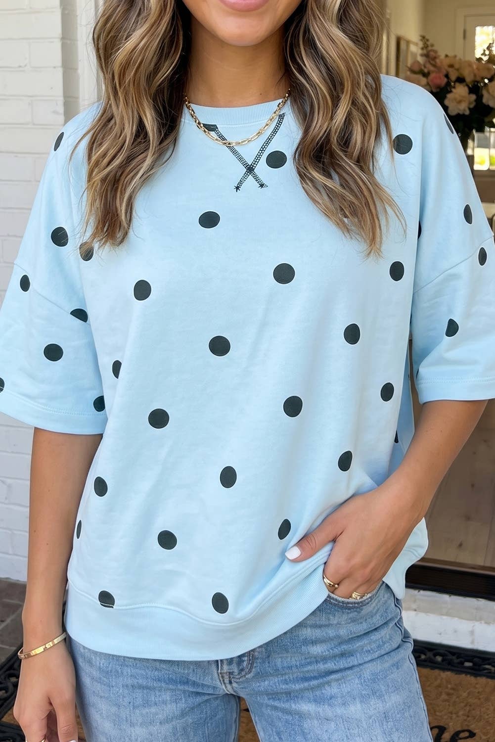 LAS Polka Dot Oversize Blouse (S-XL)
