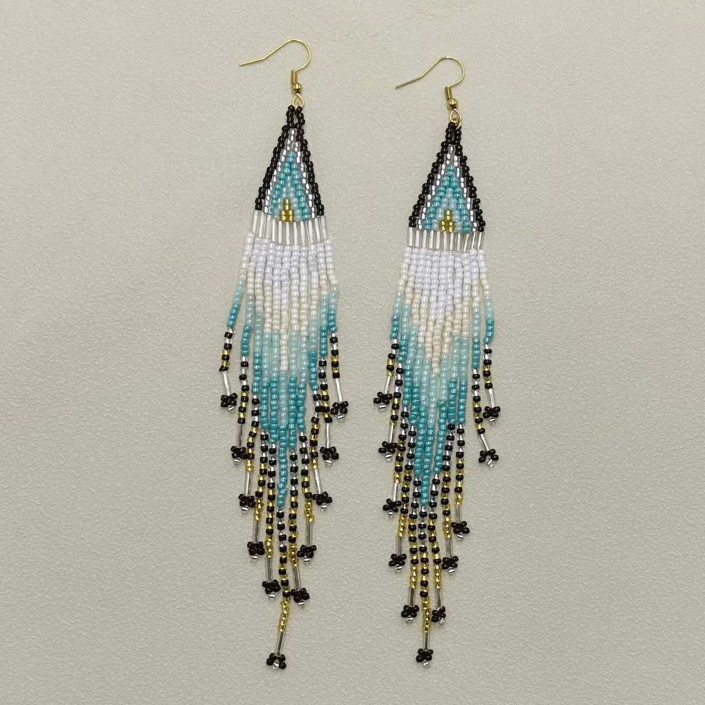 Bohemian Style Long Seed Beads Fringe Earrings - BJ/SB