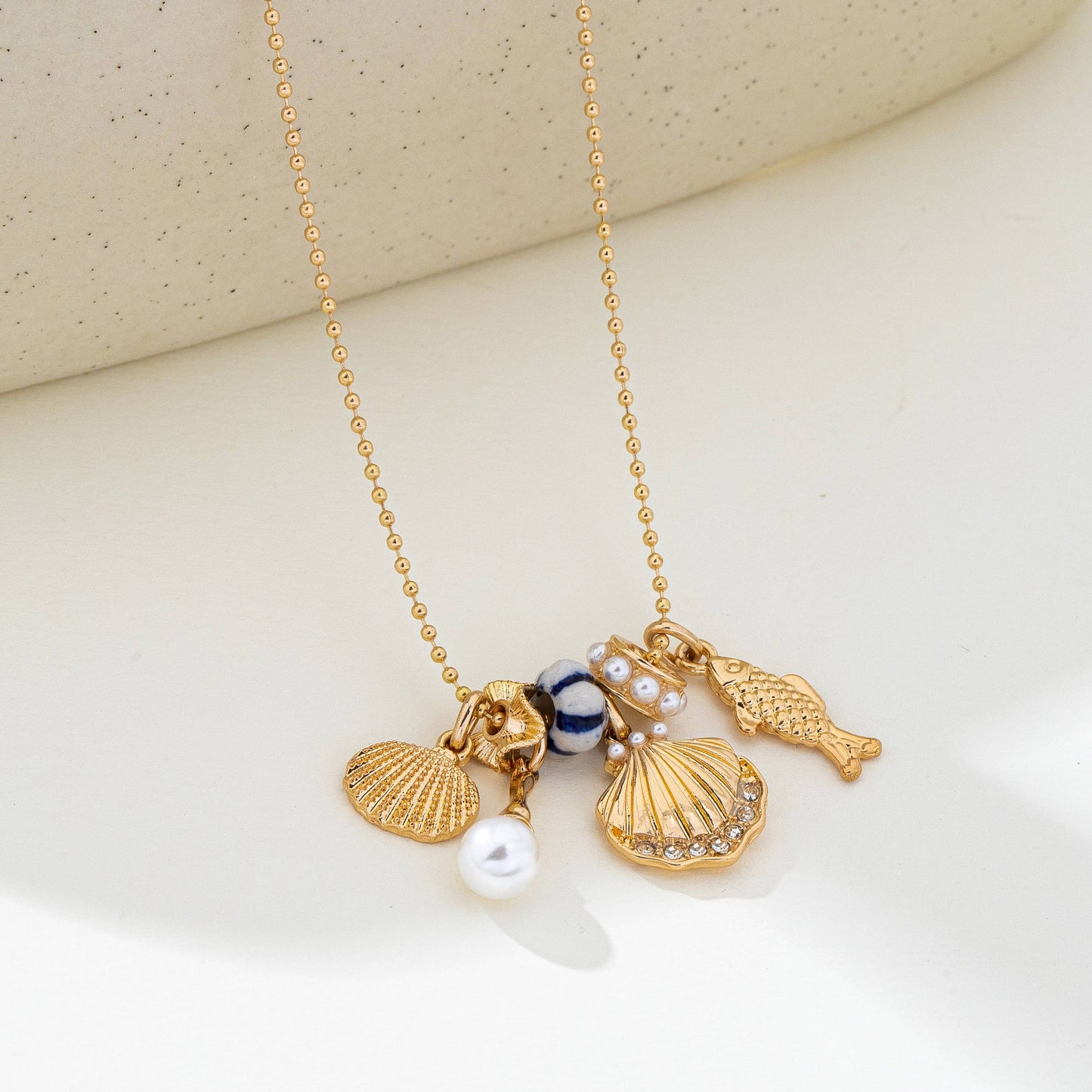 Nautical Charm Ball Chain Necklace | 80N92909