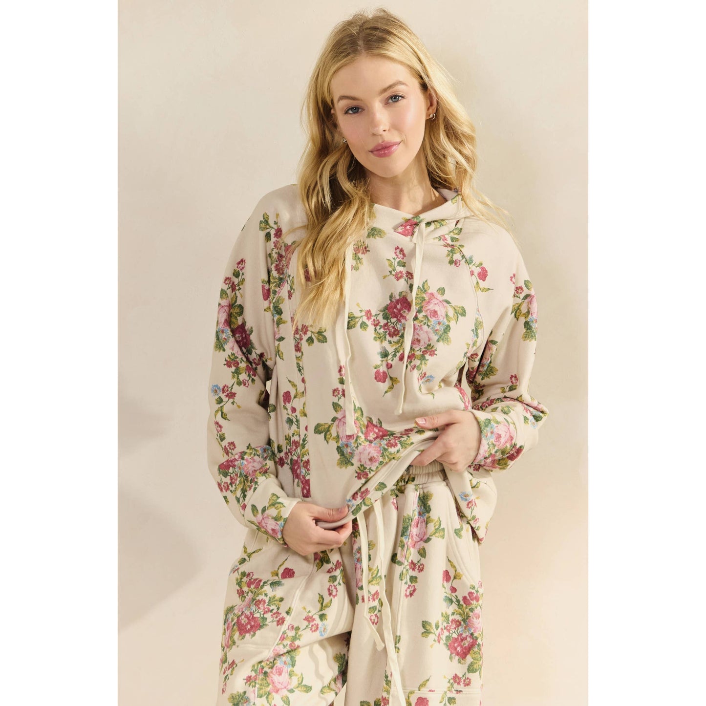 Printed French Terry Hoodie: Camo B / S