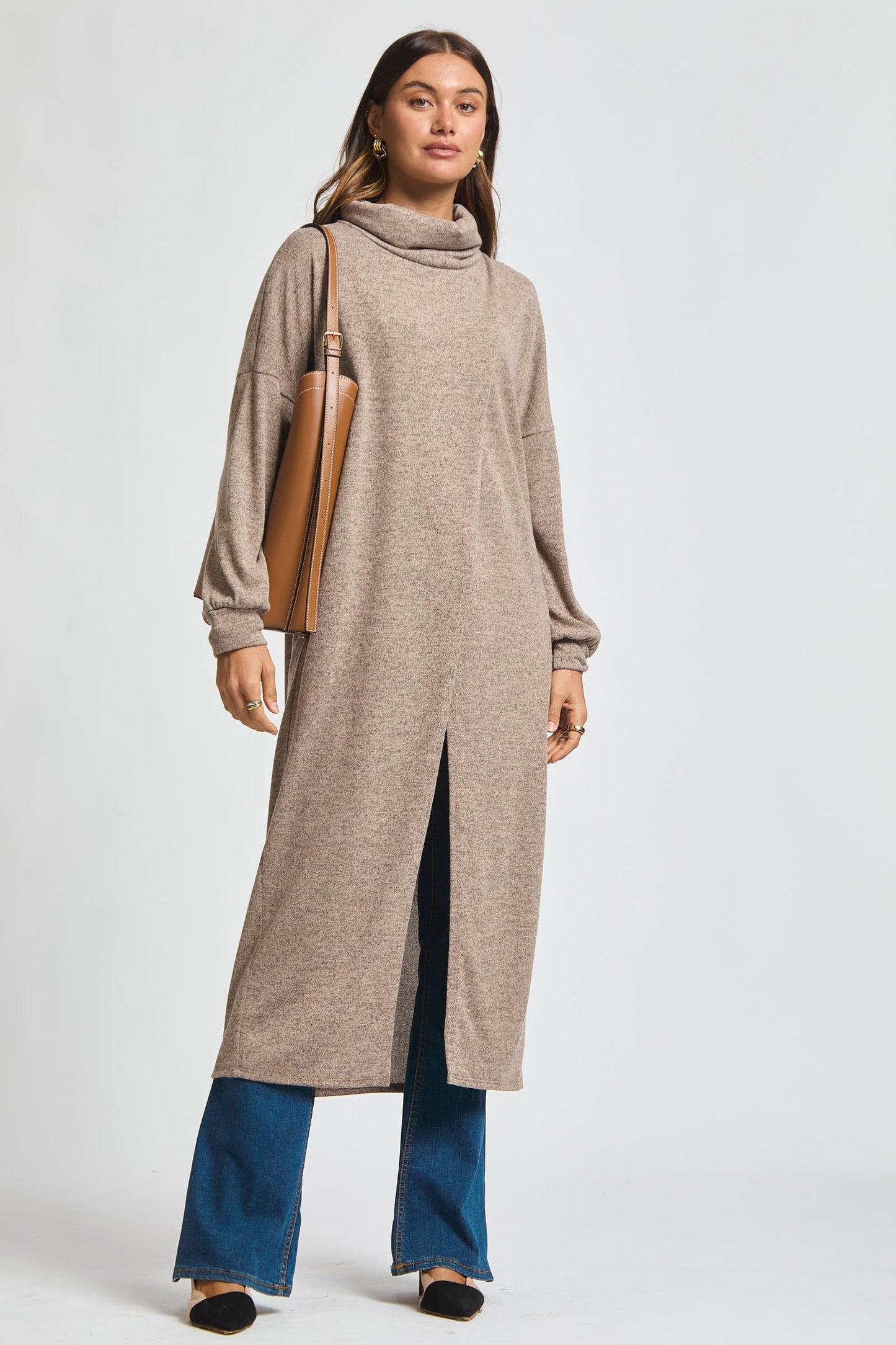 Flowy Surplice Wrap Duster