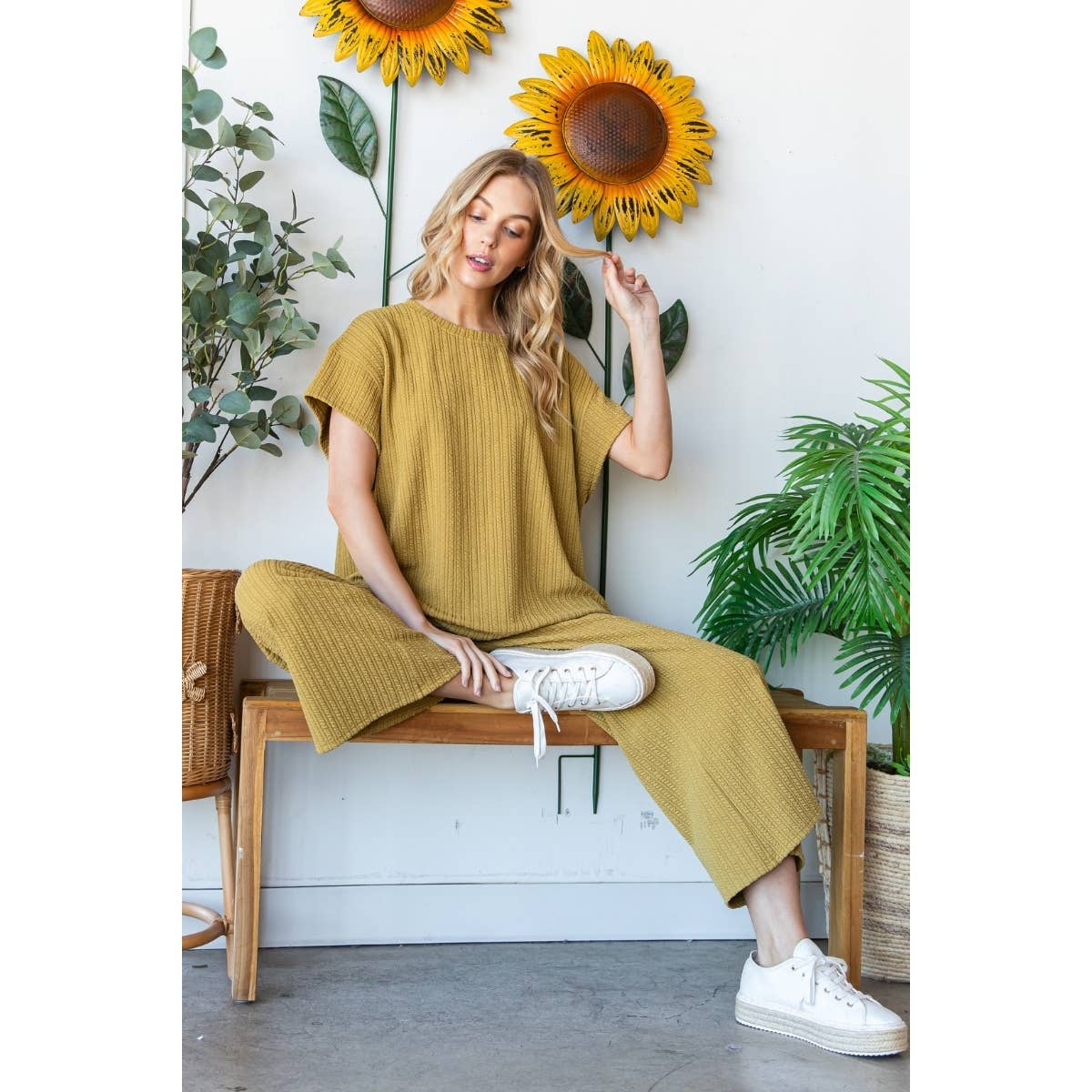 Waffle Textured Knit Top