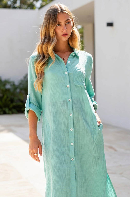 Dear Scarlett: Breathable Cotton Button-Down Duster