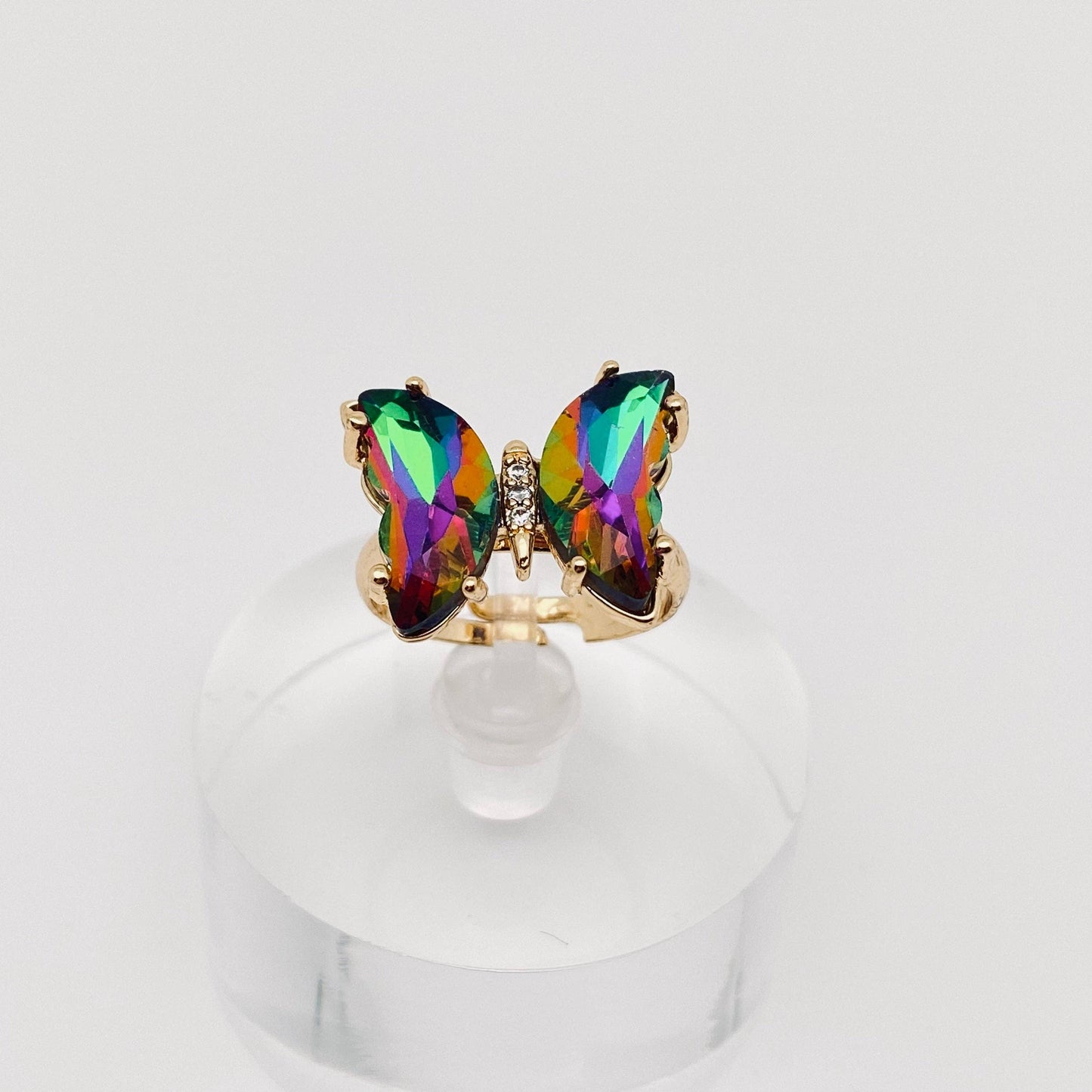M30. Gradient Glass Butterfly Ring