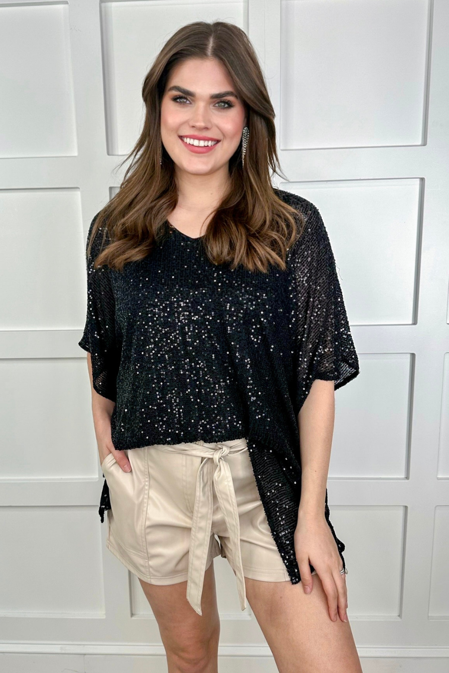 New York Minute Faux Leather Shorts