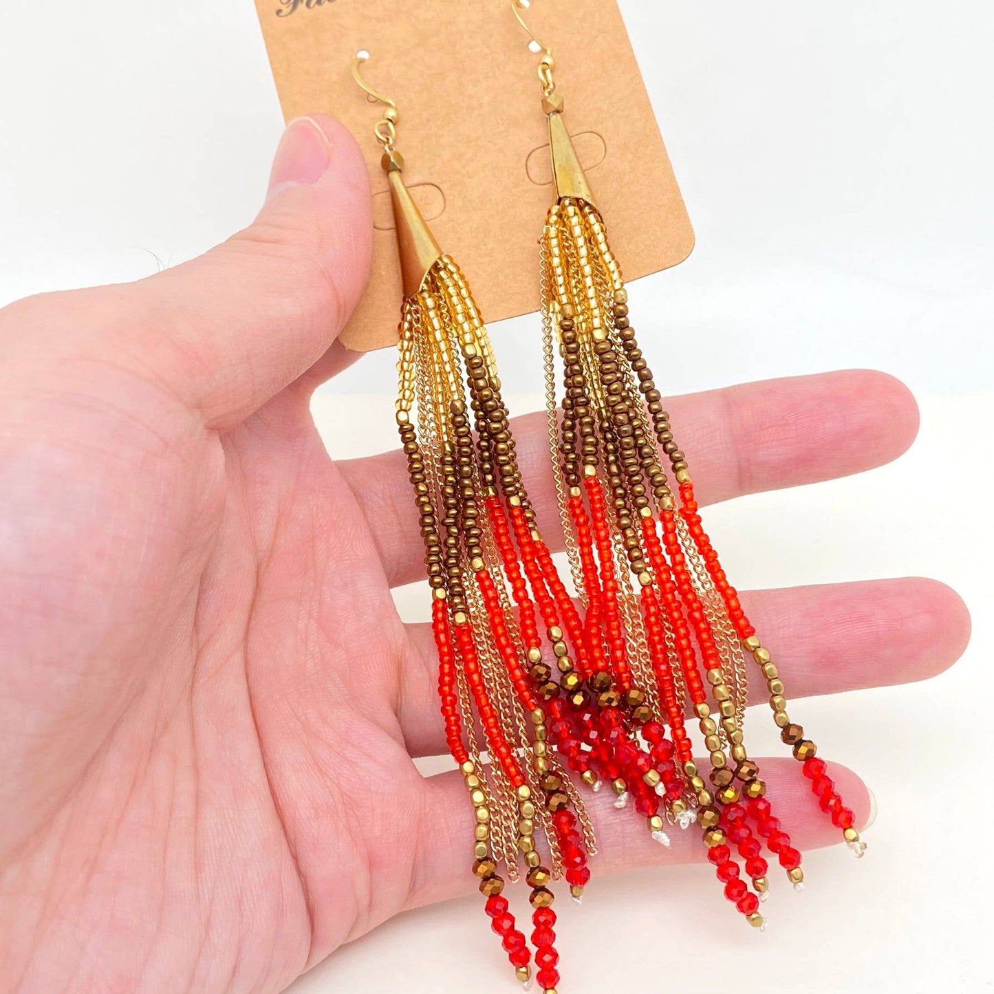 Boho Hand-woven Seed Beads Tassels Earrings - BJ/SB