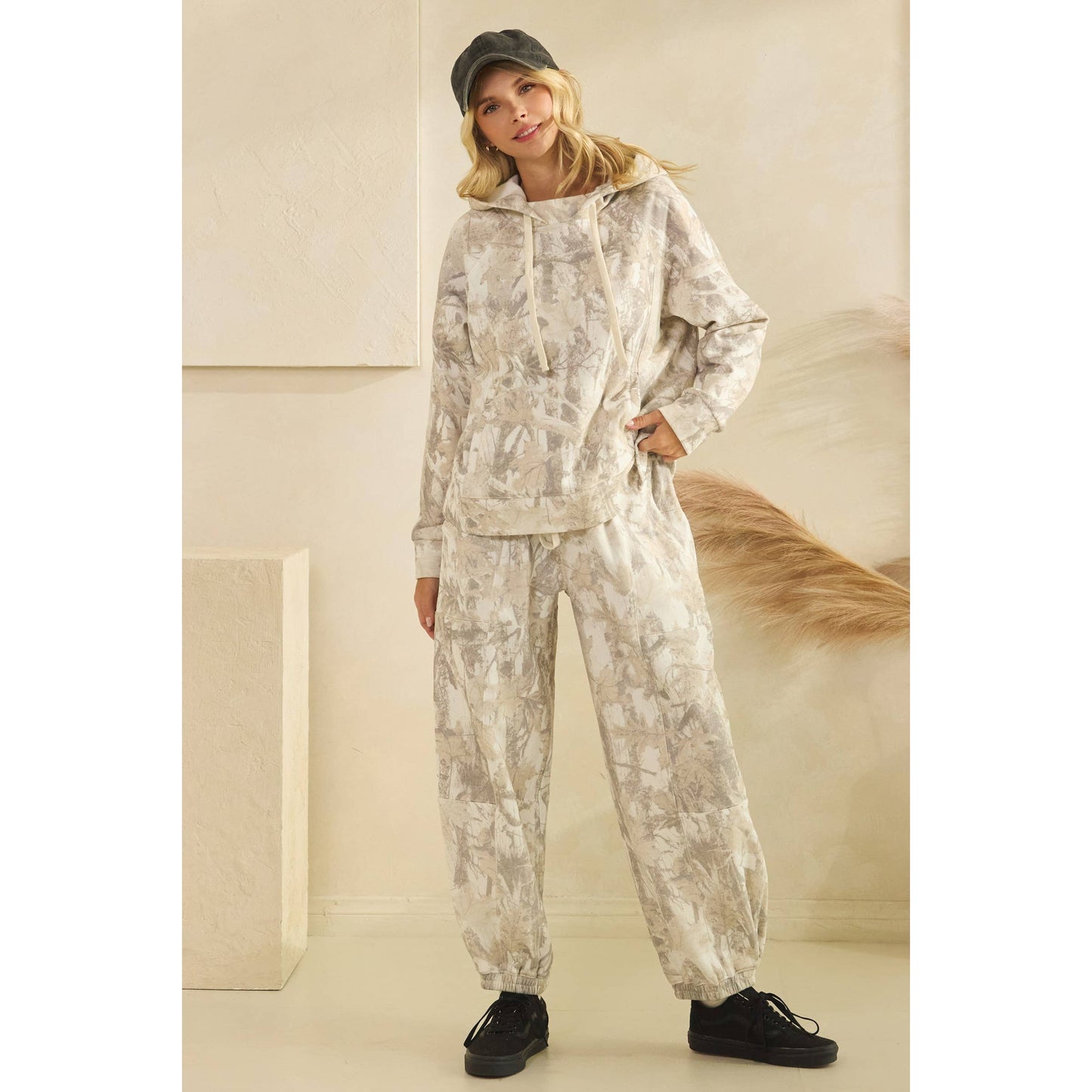 Printed French Terry Pants: Camo B / M