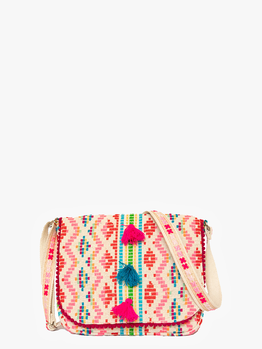 P3. Pia Aztec Cotton Crossbody w/ Fringe