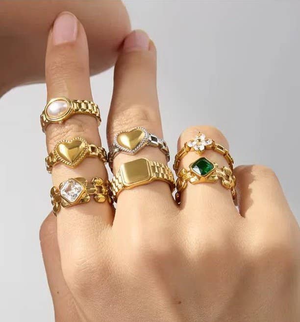 18K STAINLESS STEEL TARNISH FREE  RINGS | 40R119