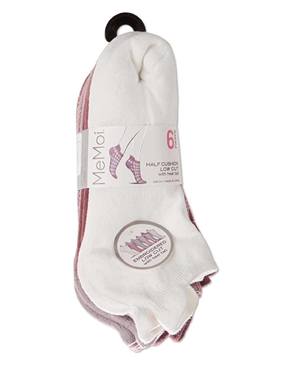 Embroidered Western 1/2 Cushioned Tab Socks 6 Pair Pack