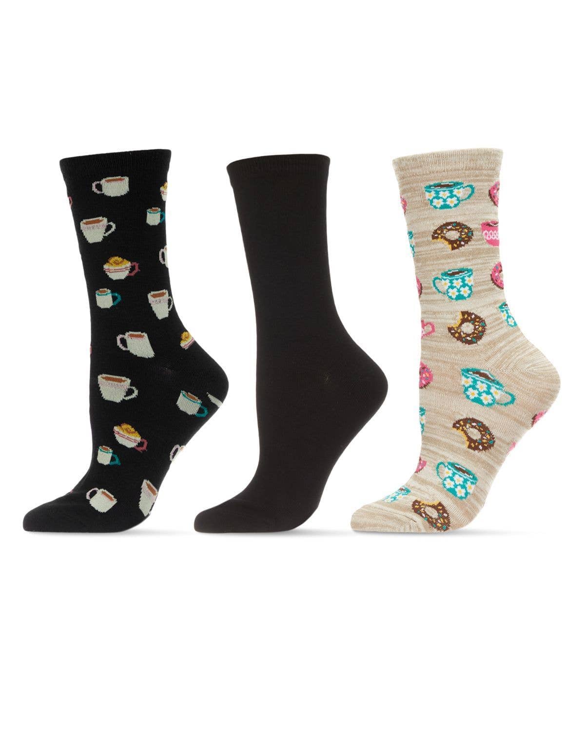 MeMoi Donut Heaven Bamboo Crew 3 Pair Pack