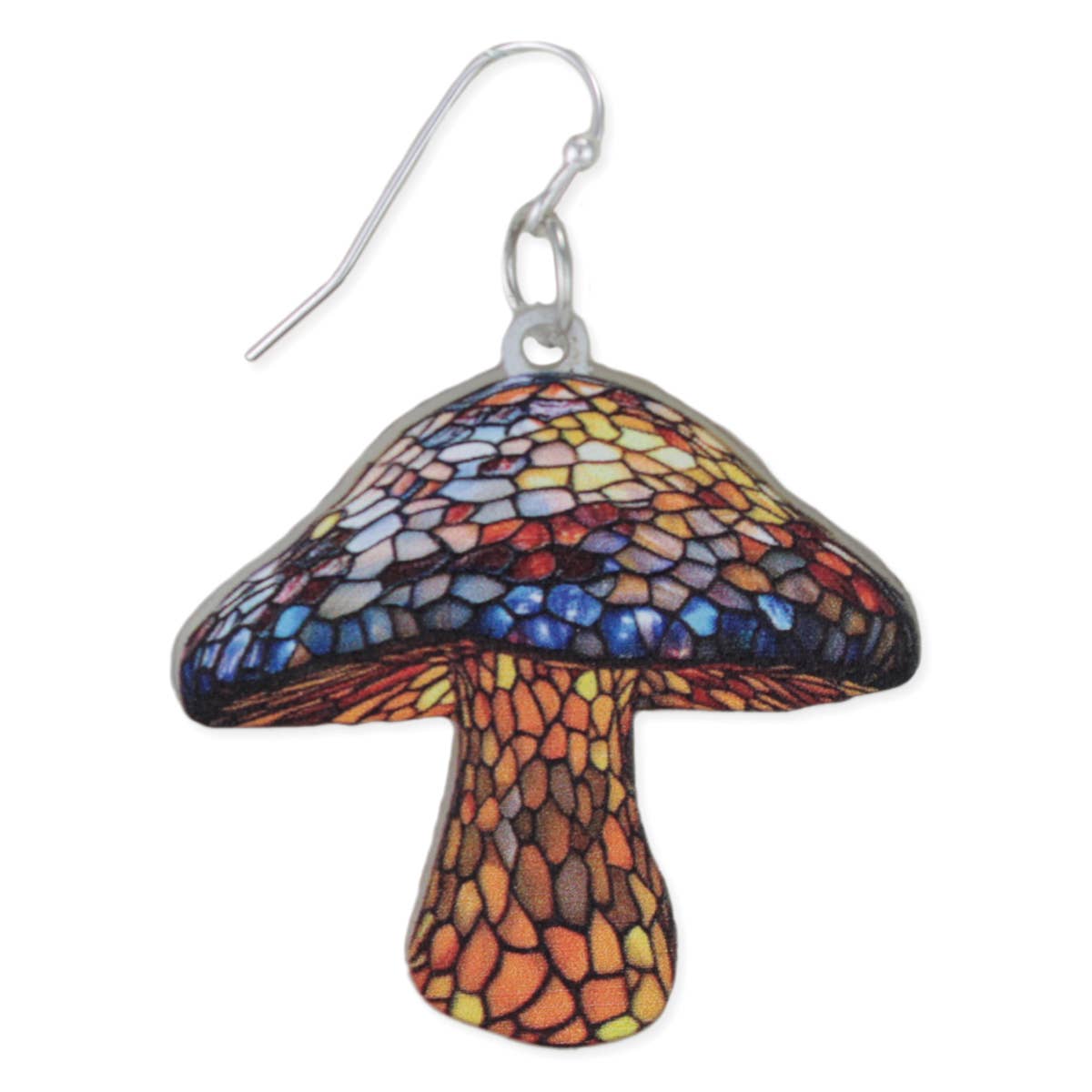 Tiffany Mushroom Stained Glass Look Earrings