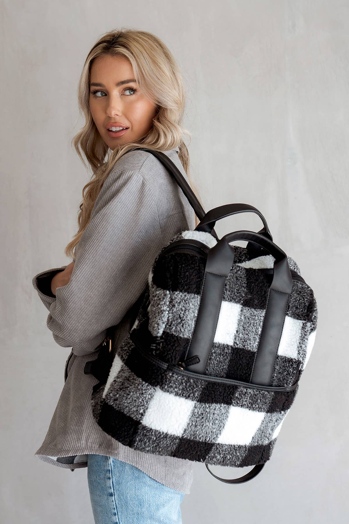 BP2105SHP Hattie Sherpa Backpack w/ Guitar Strap