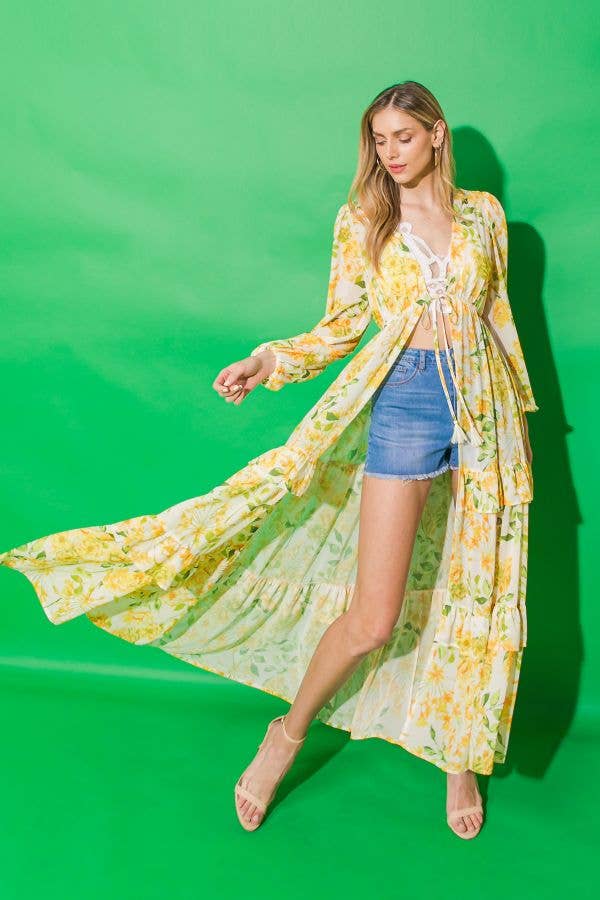 Flying Tomato printed woven maxi cover up