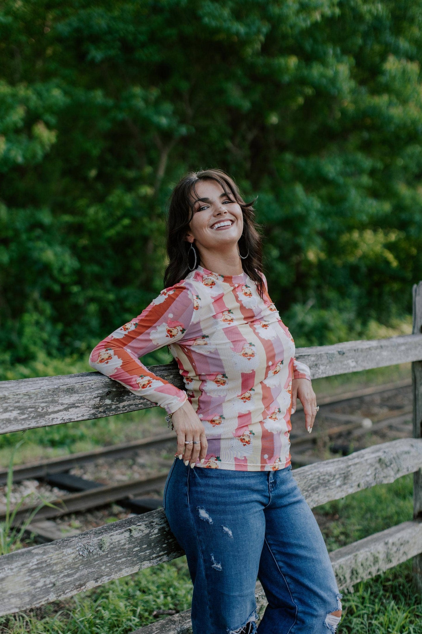 MK820 Jolly Santa Mesh Top