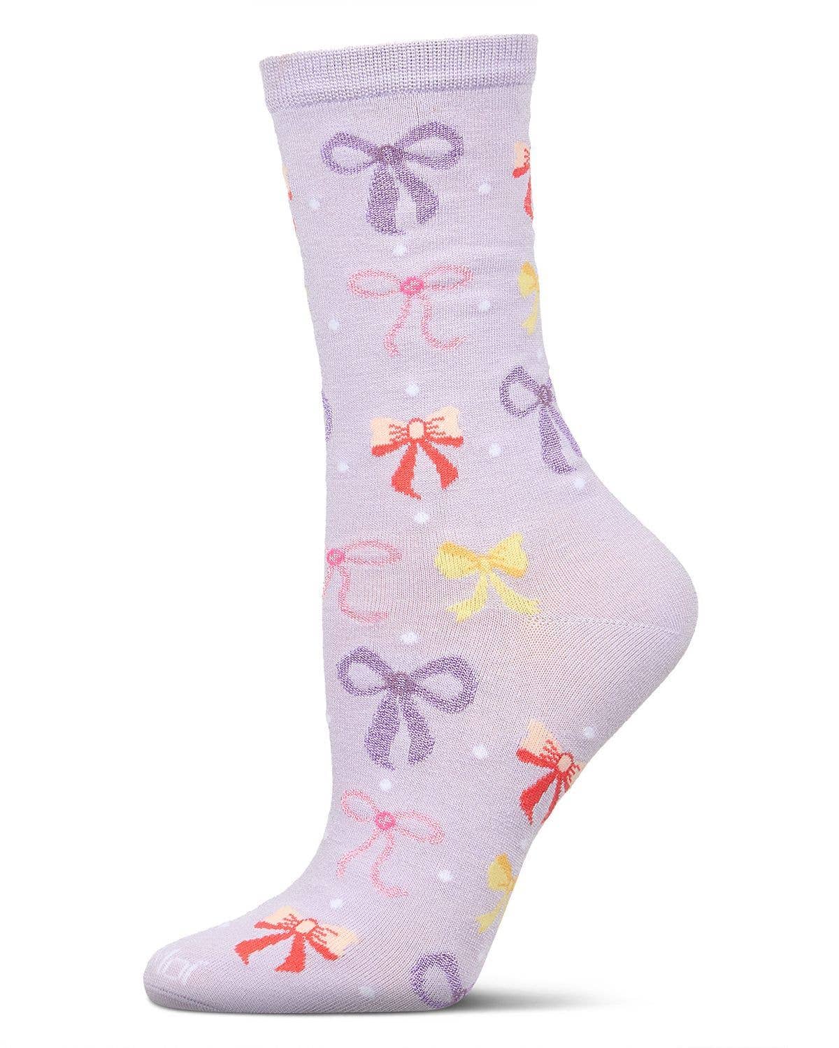Women's Bows Rayon from Bamboo Crew Socks