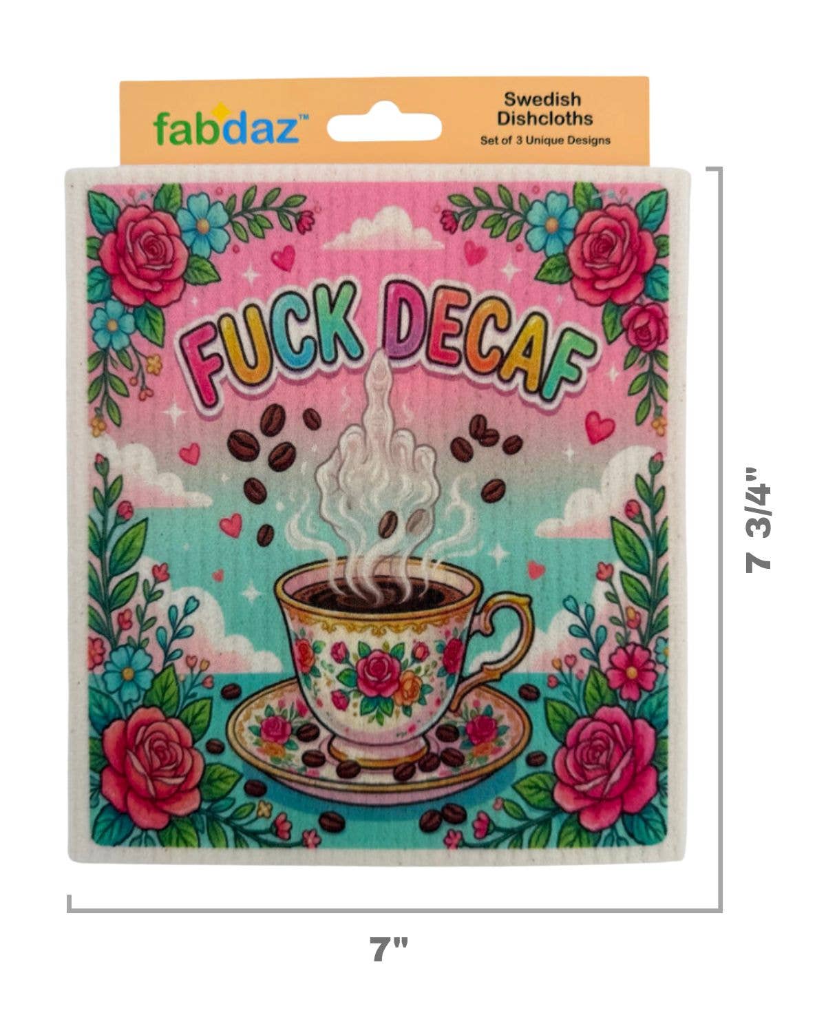 Funny Coffee Sayings - Set of 3 - Swedish Dishcloths