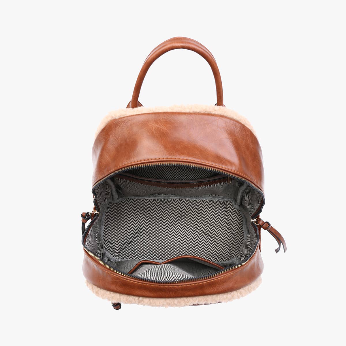 Sherpa Trim Backpack – Front Pocket Vegan Bag | BP2420