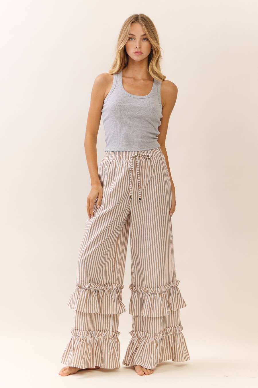 Oddi Striped Pull-on Maxi Pants