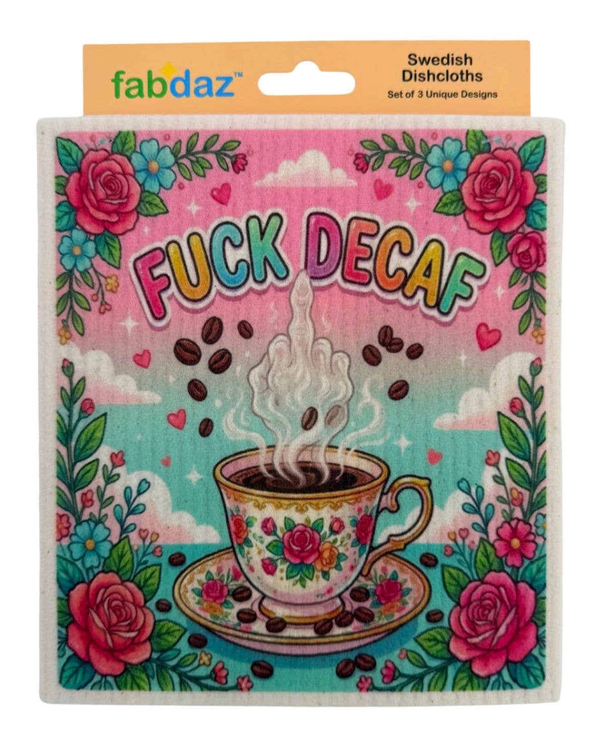Funny Coffee Sayings - Set of 3 - Swedish Dishcloths