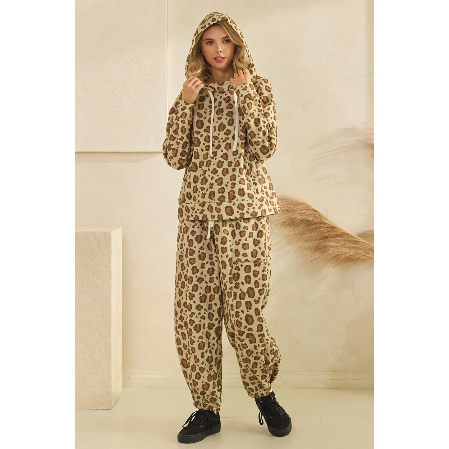 Printed French Terry Hoodie: Camo B / M