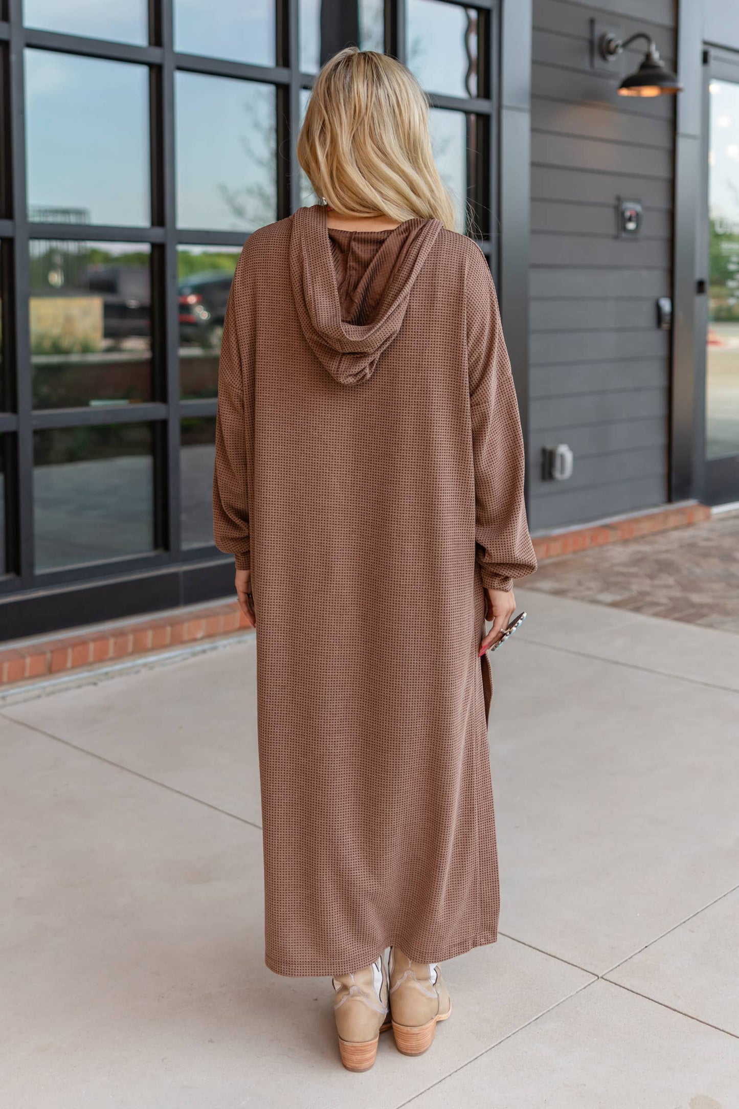 Waffle Knit Thermal Duster