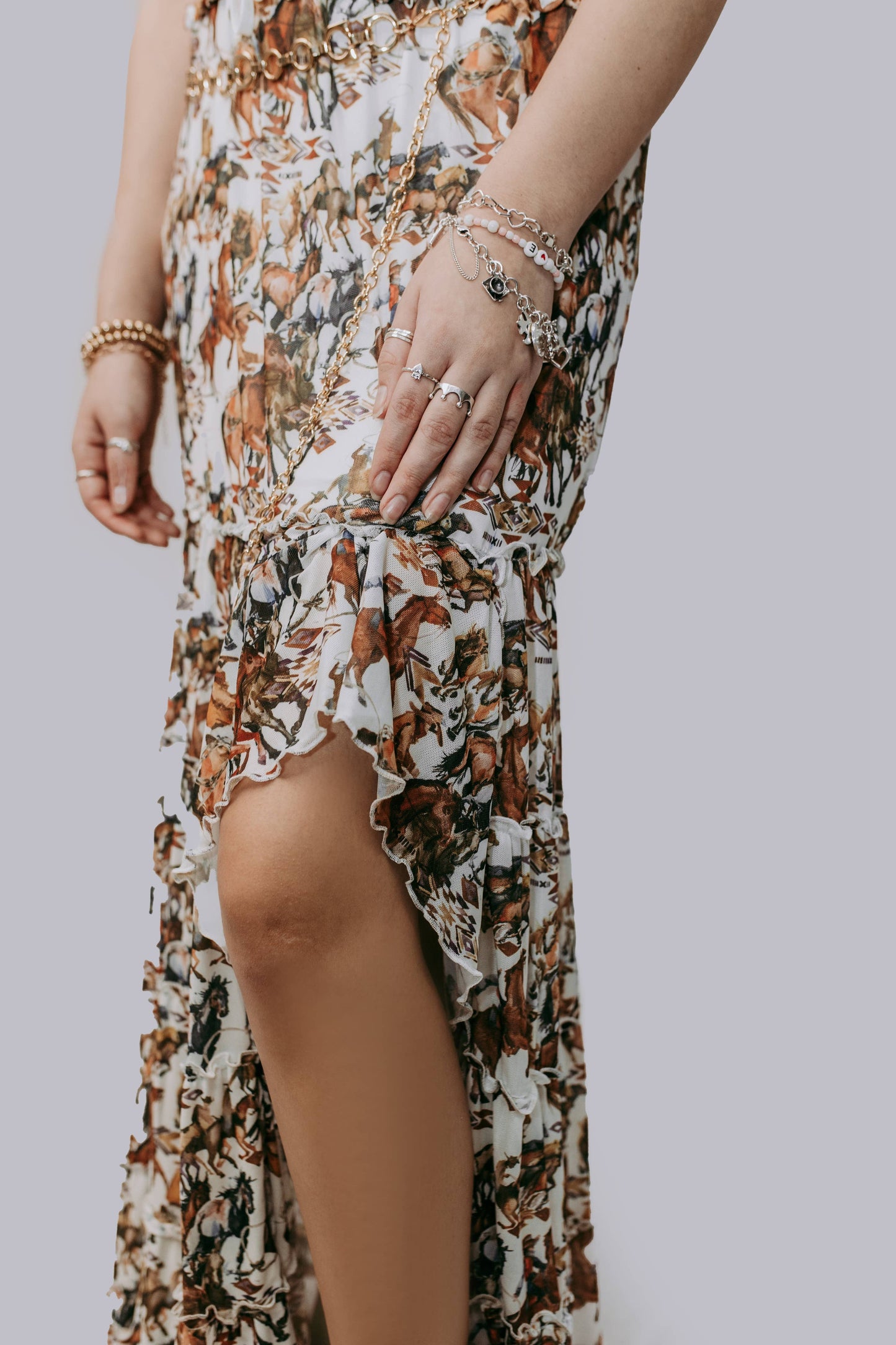 MK679 Buckaroo Mesh Maxie Skirt