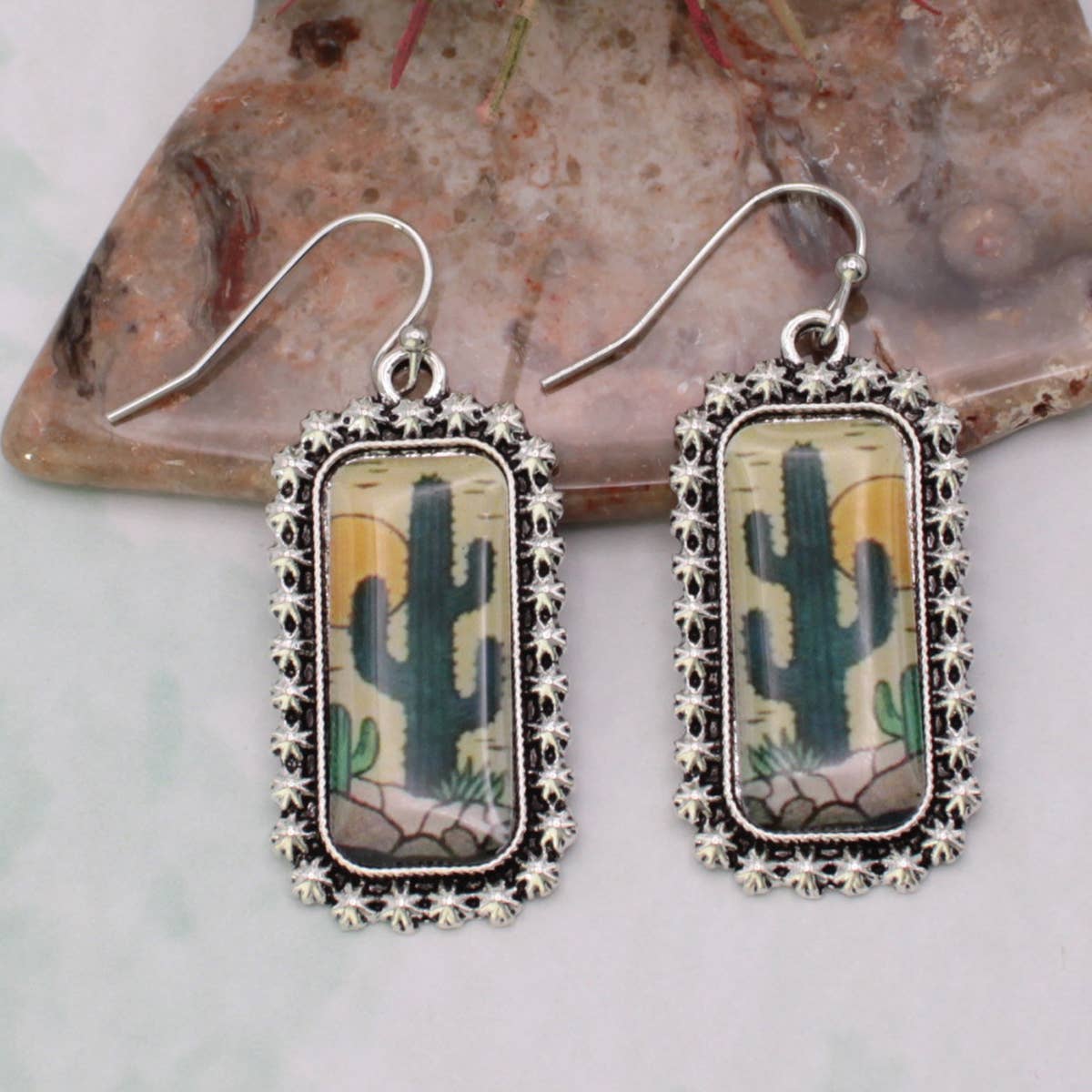 Desert Vista Silver Print Earrings