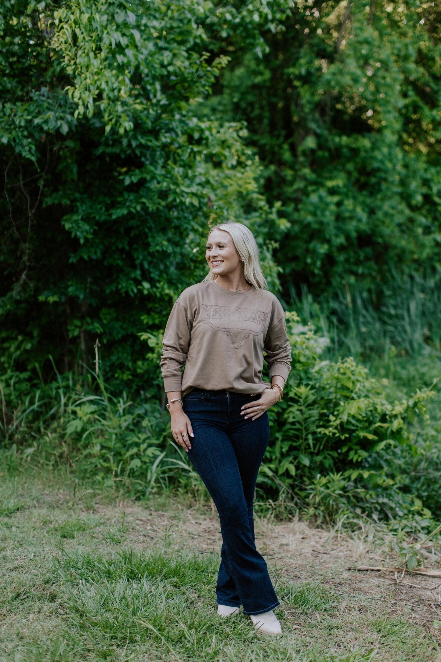 MK703 Yee Haw Rope Embroidery Sweatshirt