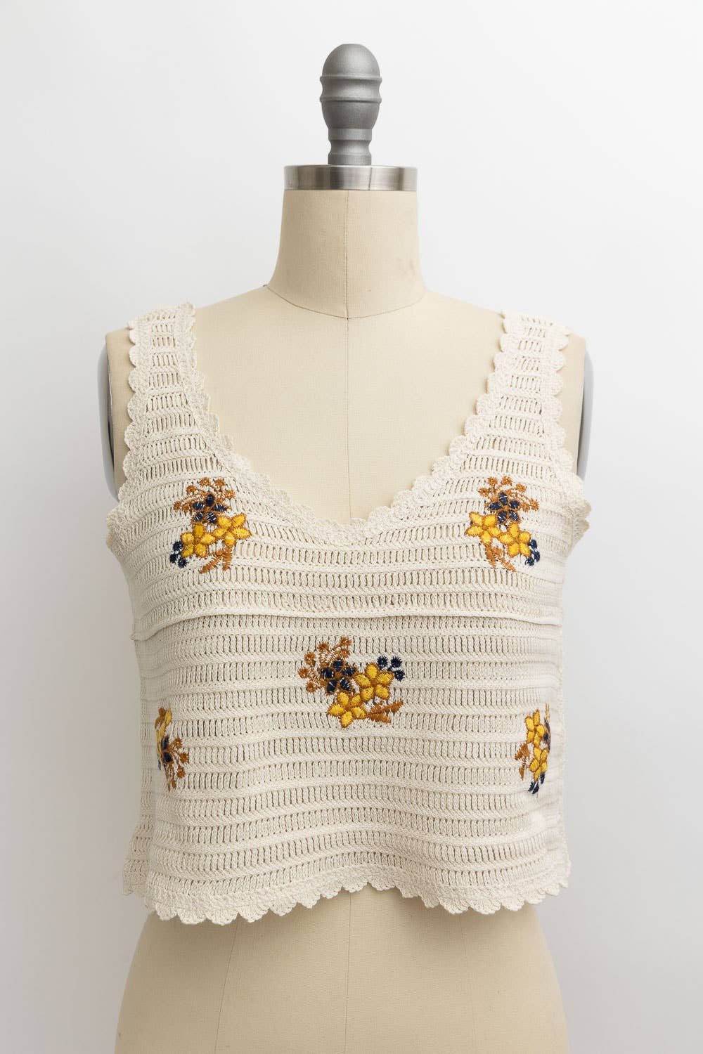 Serene Blooms Crochet Style Top
