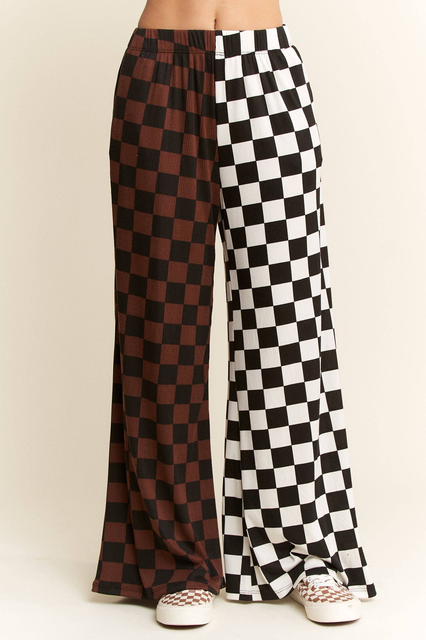 SPLIT DECISION CHECKERED PANTS: Brown/Black / XL
