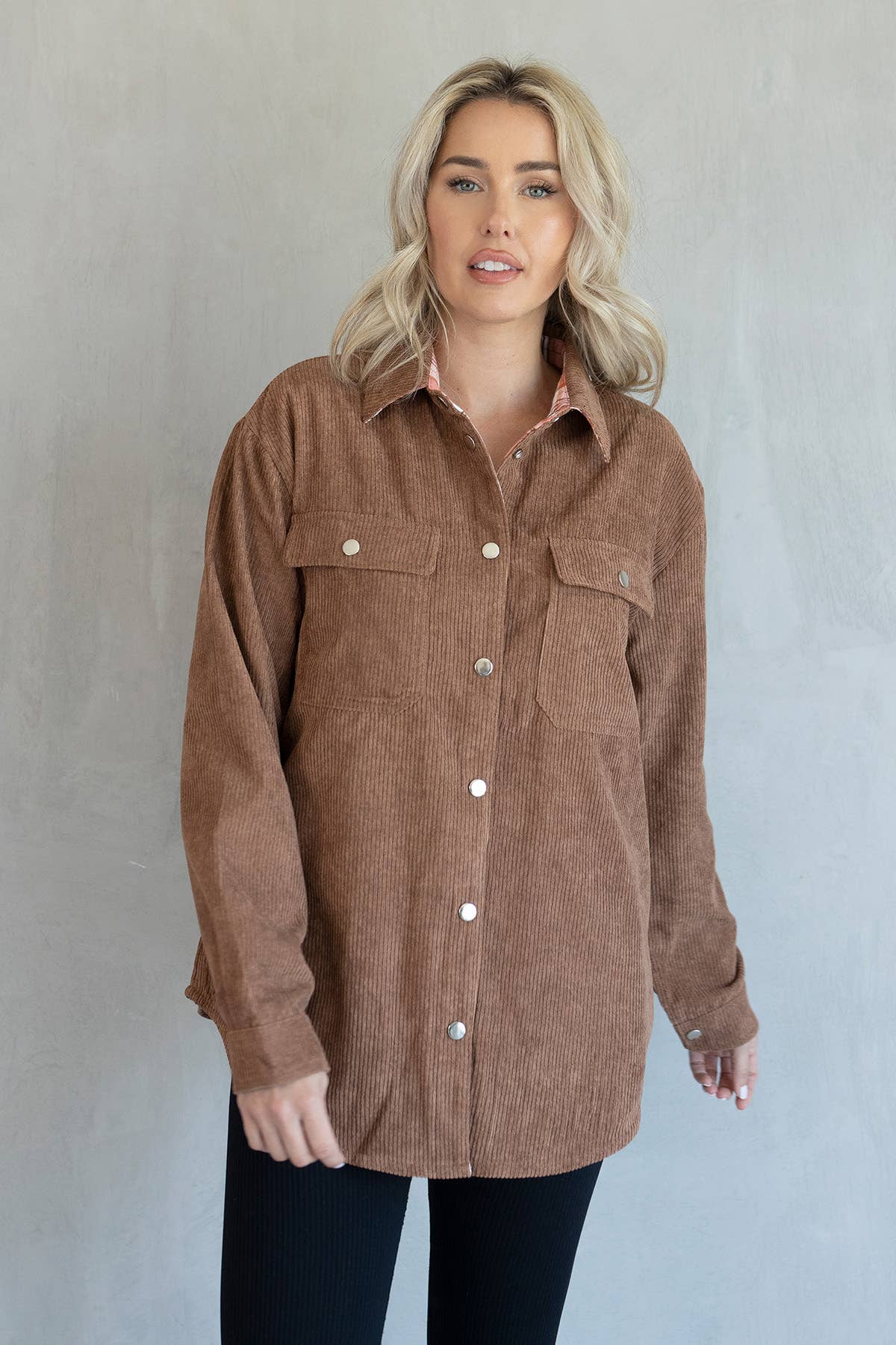Fletcher Corduroy/Plaid Reversible Shacket