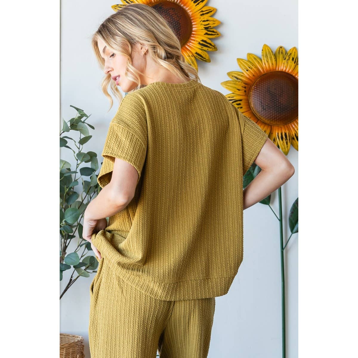 Waffle Textured Knit Top