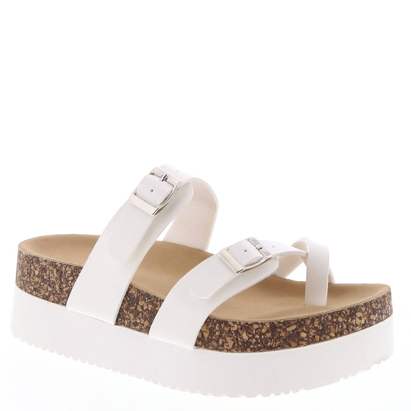 Double-Buckle Platform Sandals