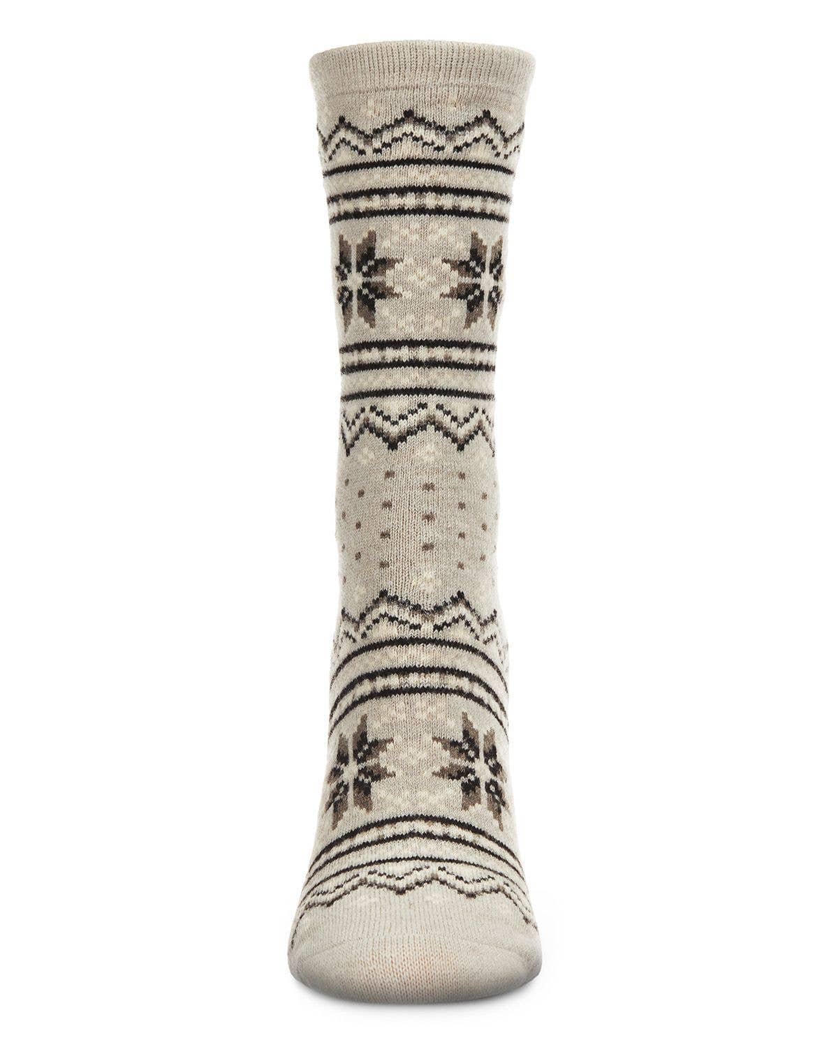 MeMoi Fairisle Cashmere Crew: Ivory / 9-11
