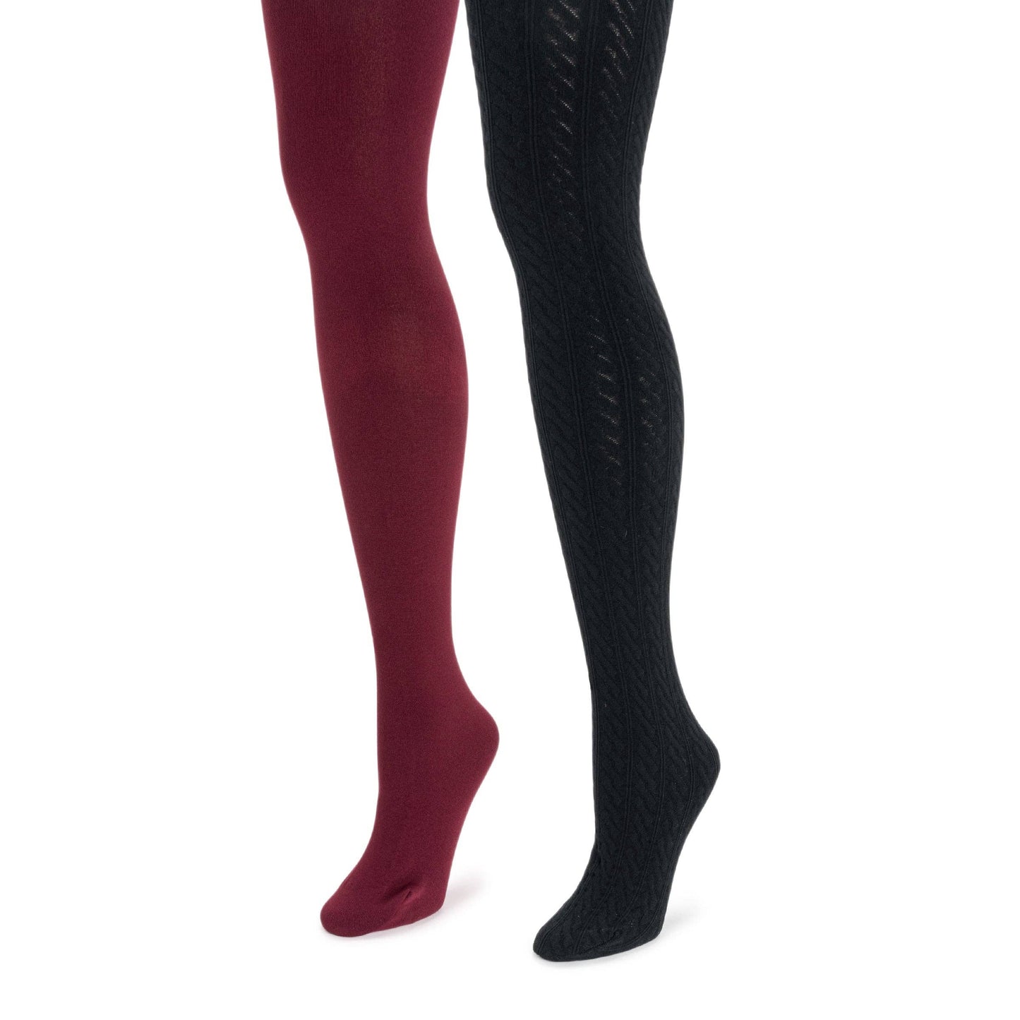 MUK LUKS Women's Fleece Lined 2-Pair Pack Tights