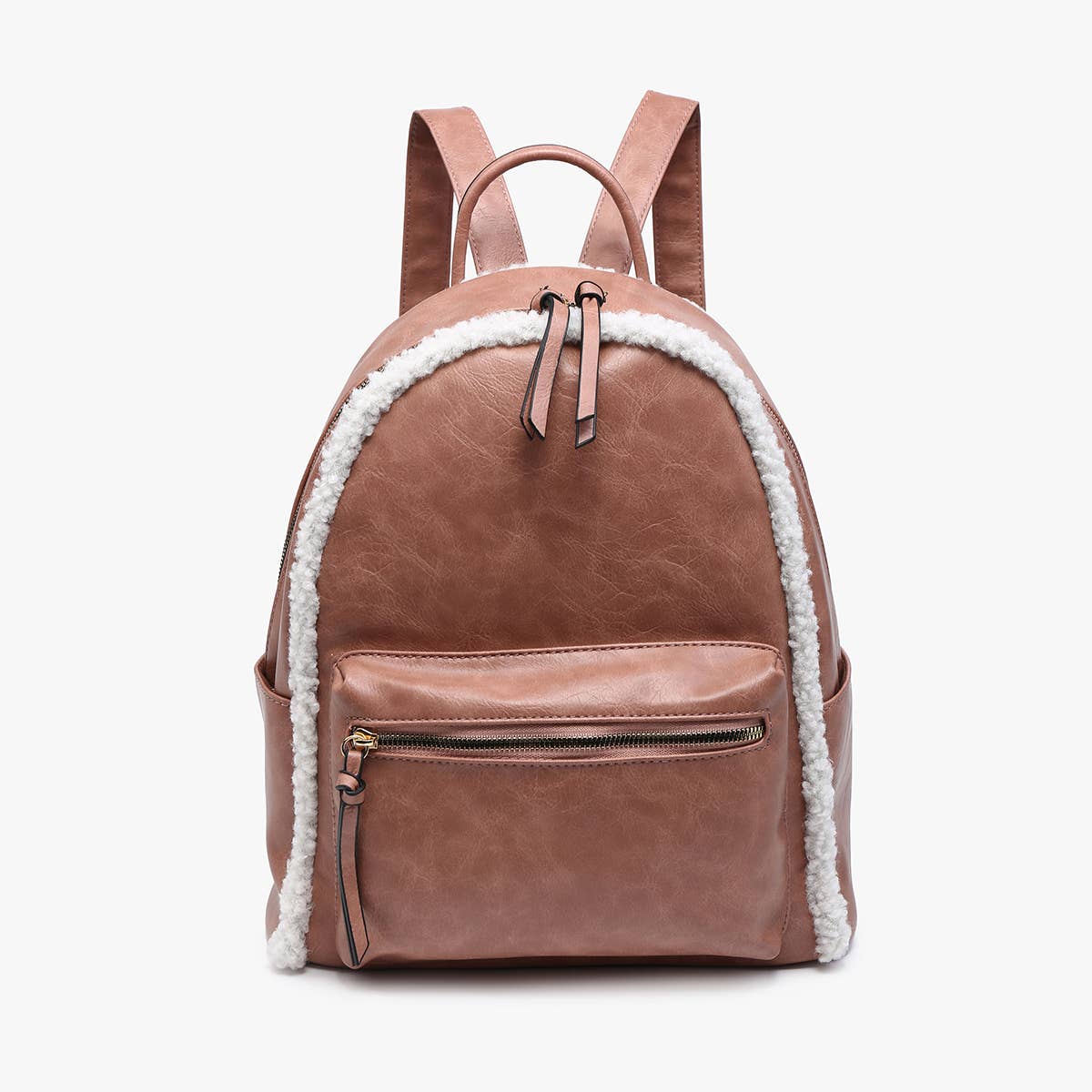 Sherpa Trim Backpack – Front Pocket Vegan Bag | BP2420