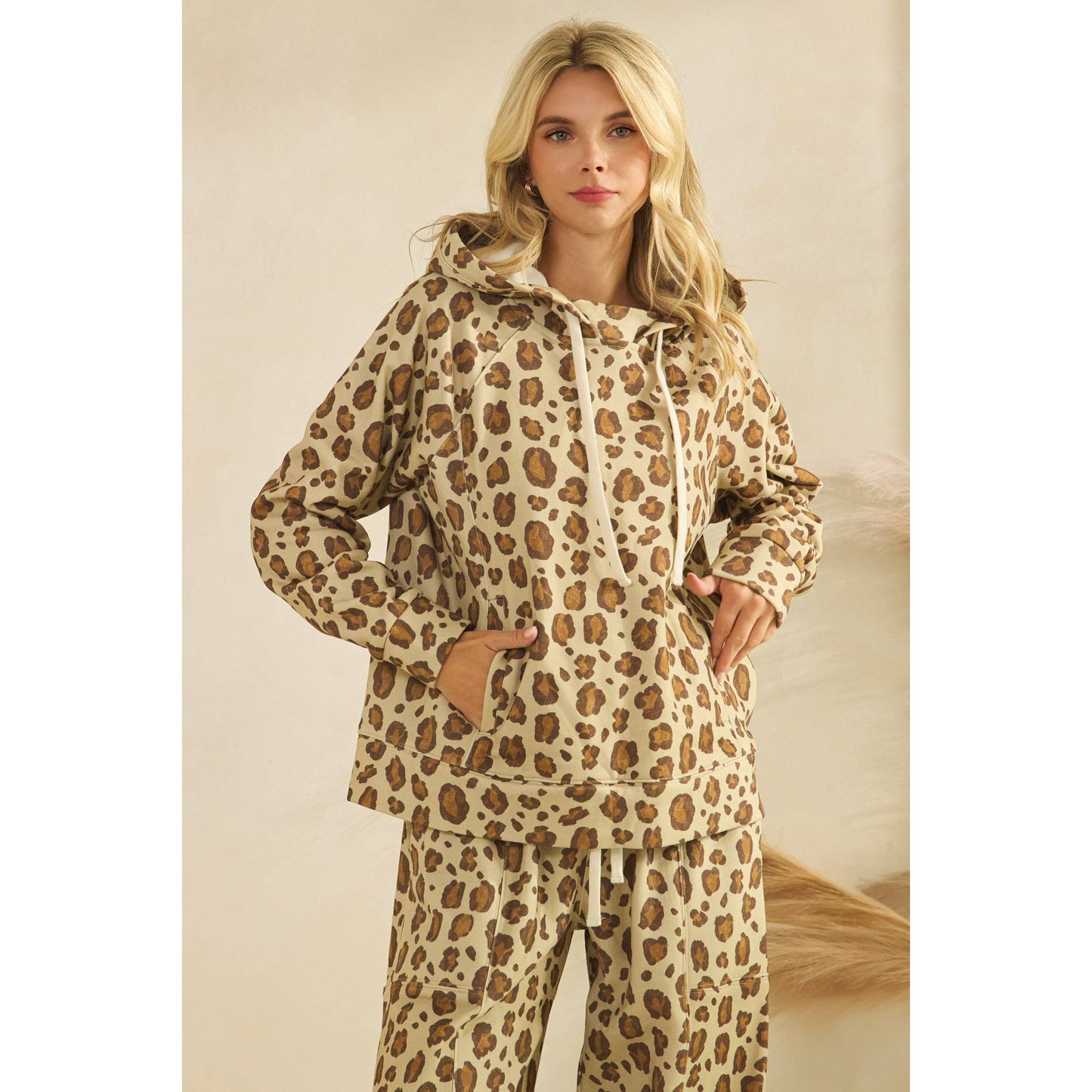 Printed French Terry Hoodie: Camo B / M