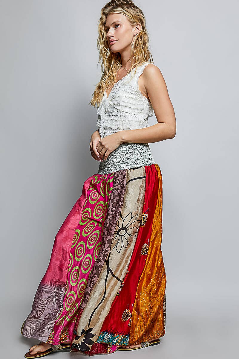 1B. One-of-a-Kind POL Smocked Waist Printed Wide Leg Pants