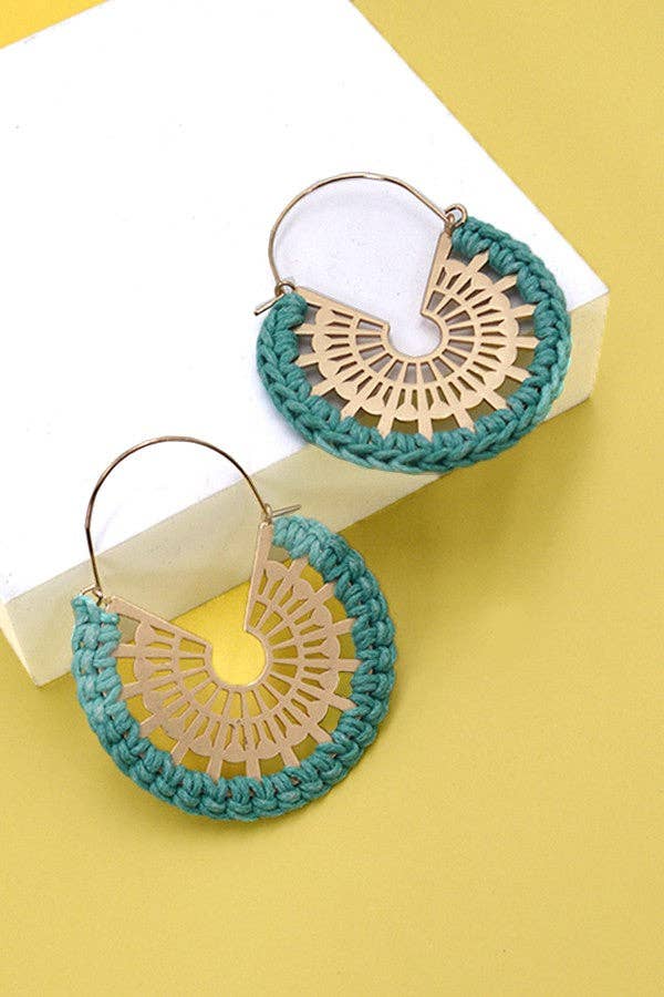 CROCHET WRAP FILIGREE DROP EARRINGS | 80E830: TURQ