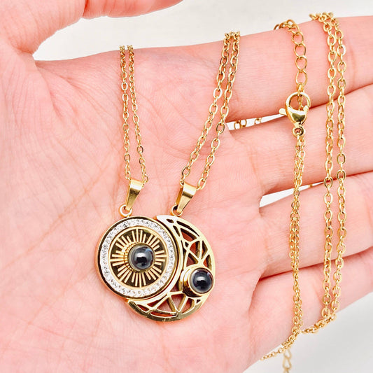 "I Love You" Projection In 100 Languages Couple Necklace-FGS