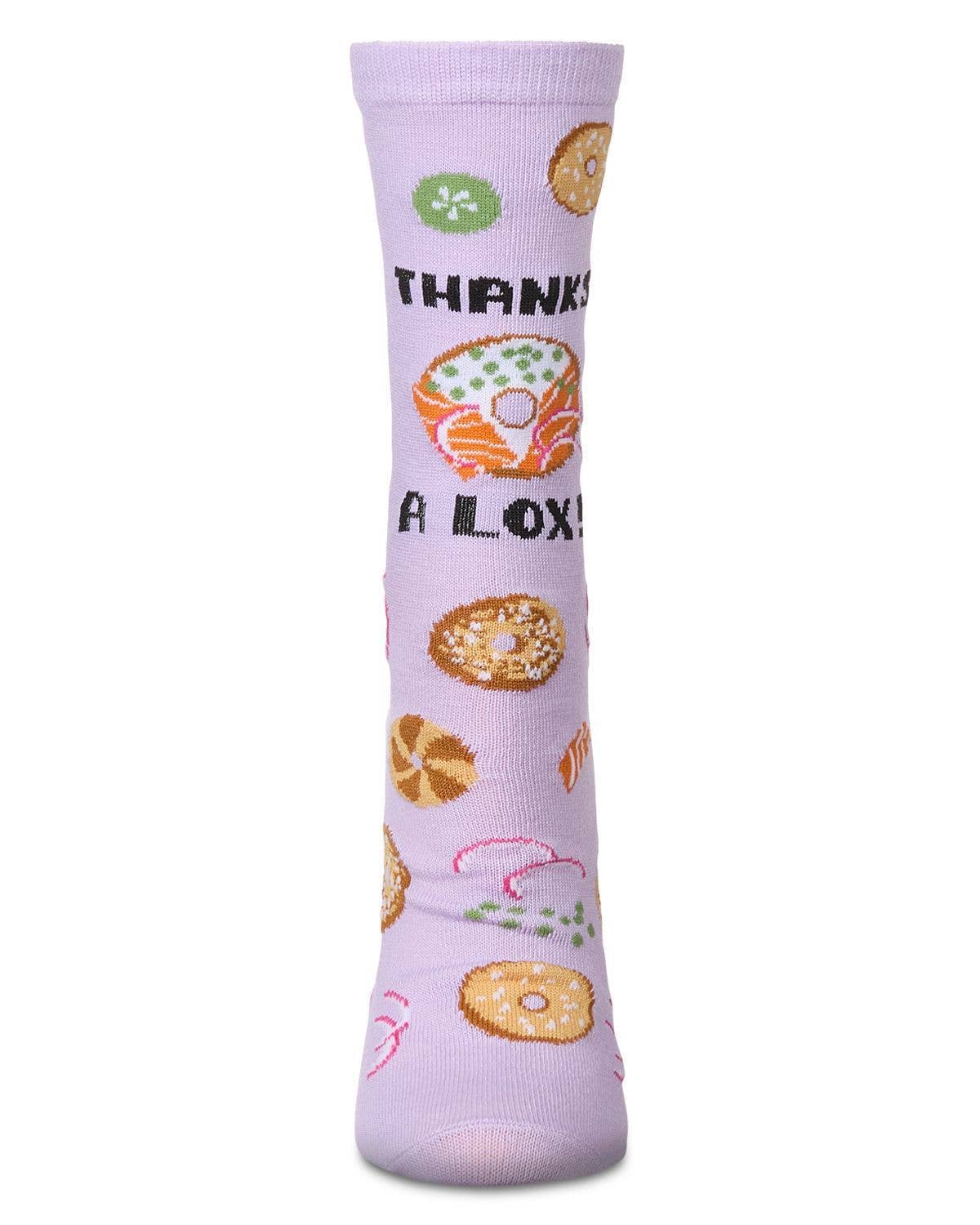 Thanks A Lox Greeting Card Socks: Orchid / One Size