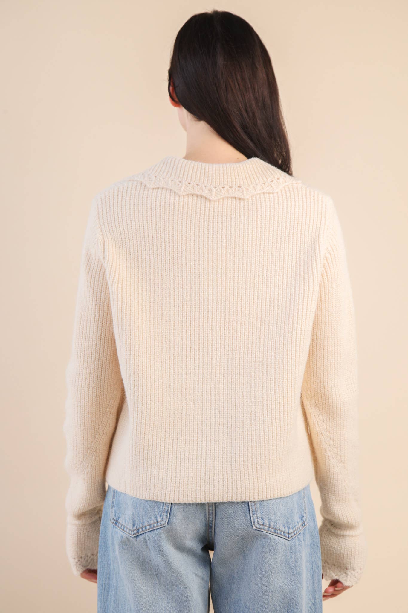 12W3445N-Heart Button Down Knit Sweater Cardigan